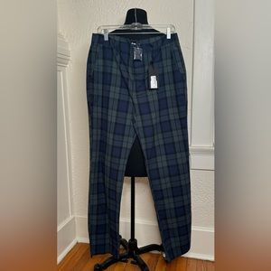 Stussy Plaid Pants in Navy and Green size M
